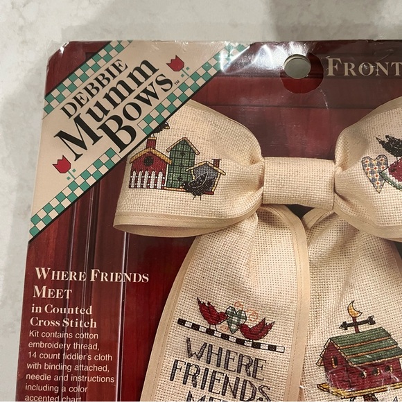NWT Debbie Mumm Bows Where Friends Meet Counted Cross Stitch Kit - Picture 5 of 14